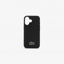 Lacoste - Coque iPhOne 16 en Petit Piqué - Couleur : Noir