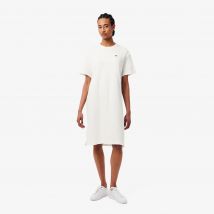 Lacoste - Robe t-shirt oversize coton - Couleur : Blanc