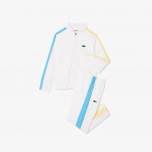 Lacoste - Ensemble de survêtement en taffetas Sportsuit Tennis - Couleur : Blanc / Bleu / Jaune
