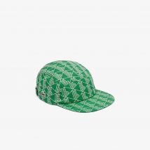 Lacoste - Casquette girolle twill imprimé - Couleur : Vert / Beige