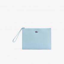 Lacoste - Pochette Anna en toile enduite piquée - Couleur : Forget-me-not Calcaire