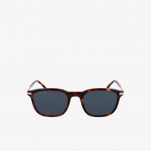 Lacoste - Lunettes Tricolore rectangulaires acétate - Couleur : Marron Havana