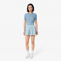 Lacoste - Short fluide imprimé monogramme - Couleur : Bleu / Blanc / Bleu
