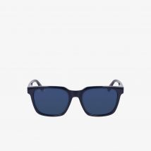 Lacoste - Lunettes Rubbery Stripes rectangulaires - Couleur : Bleu Transparent