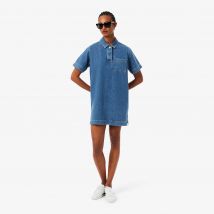Lacoste - Robe polo oversize denim - Couleur : Bleu Chine
