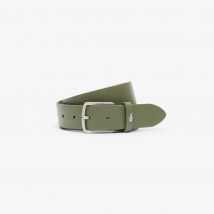 Lacoste - Ceinture en cuir grainé - Couleur : Kaki