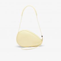 Lacoste - Sac Hobo raquette cuir Défilé - Couleur : Jaune