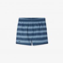 Lacoste - Short de bain rayé taffetas - Couleur : Bleu / Bleu Marine