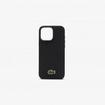 Lacoste - Coque iPhOne 16 Pro Max en Petit Piqué - Couleur : Noir