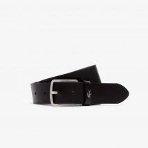 Lacoste - Ceinture en cuir lisse - Couleur : Marron