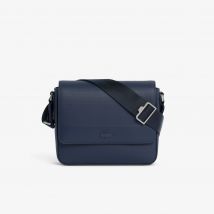 Lacoste - Sac messenger Chantaco en cuir - Couleur : Marine