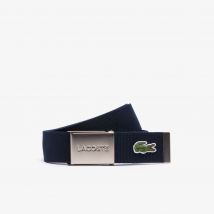 Lacoste - Ceinture L.12.12 Concept fabriquée en France - Couleur : Bleu Marine