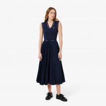 Lacoste - Jupe longue plissée taille élastiquée - Couleur : Bleu Nuit