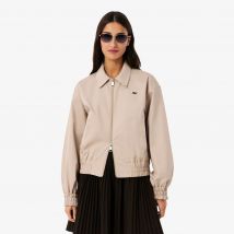 Lacoste - Veste gabardine stretch double col - Couleur : Beige