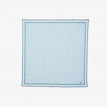 Lacoste - Foulard imprimé monogramme - Couleur : Bleu / Blanc / Bleu