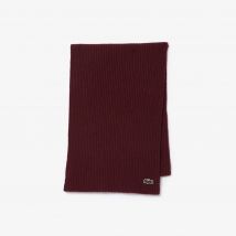 Lacoste - Écharpe laine côtelée - Couleur : Bordeaux
