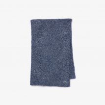 Lacoste - Écharpe en laine cardée côtelée moulinée - Couleur : Bleu Marine