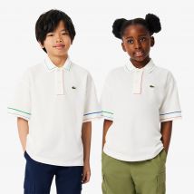 Lacoste - Polo en Petit Piqué détails contrastés - Couleur : Blanc