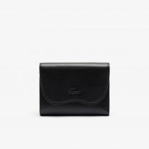 Lacoste - Portefeuille zippé Lora en cuir - Couleur : Noir