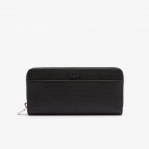 Lacoste - Grand portefeuille Chantaco en cuir piqué - Couleur : Noir