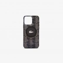 Lacoste - Coque iPhOne 16 Pro Max monogramme - Couleur : Monogram Noir Gris
