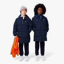 Lacoste - Doudoune longue à capuche - Couleur : Bleu Nuit