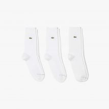 Lacoste - Lot de 3 paires de chaussettes montantes - Couleur : Blanc