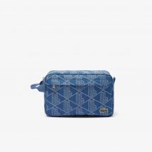 Lacoste - Trousse de toilette Neocroc motif jacquard - Couleur : Mono Jacquard Denim