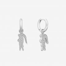 Lacoste - Boucles d'oreilles crocodile - Couleur : Argent/cristaux