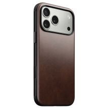 Coque pour iPhone 17 Pro Max MagSafe en Cuir Horween Antichocs Marron foncé