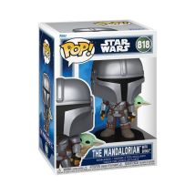 Figura in vinile con testa oscillante Funko Pop! Star Wars The Mandalorian con Grogu Multicolore - Nuovo