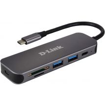Hub USB-C 5 in 1 di D-Link con lettore di schede DUB-2325 - Nuovo