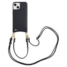 Selencia Coque de télephone Nova avec cordon et porte-cartes pour Apple iPhone 14 / 13 - Noir