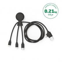 XOOPAR 5 en 1 Mr BIO USB A C/micro USB, USB C, cable Lightning 1m Negro - Nuevo