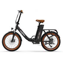 ONESPORT OT16-2 Vélo Électrique - 20 Roues 250W Moteur 48V17Ah Batterie 60KM Autonomie Frein à Disque - Noir et Marron