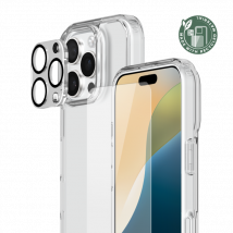 Pack combiné 3 en 1 (Coque Hybride Invisible, à‰cran en Verre Trempé de Qualité Supérieure et Protecteur de l€ objectif de la caméra) pour Apple 
