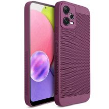 Moozy VentiGuard Coque de téléphone pour Xiaomi Redmi Note 12 Pro 5G, Violet – Housse respirante avec motif perforé pour la circulation de l'air, 