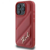 Étui Karl Lagerfeld pour iPhone 16 Pro 6.3 rouge étui rigide Quilted Signature
