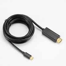 Cable USB-C a HDMI macho/macho compatible con dispositivos USB-C 3.1 y alt DP con conectores dorados - 2 m - negro . - Nuevo