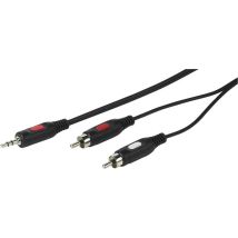 Vivanco VVAJACK2RCA18MMK cable de audio 1,5 m 2 x RCA 3,5mm Negro - Nuevo