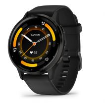 Garmin Venu 3 Wifi, Boitier noir et bracelet en silicone, Noir