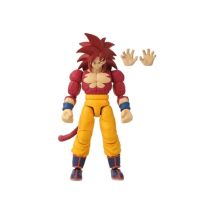 Figurita articulada BANDAI 40737 Dragon Stars Super Saiyan 4 Goku 17 cm 16 puntos de articulación con accesorios Rojo oscuro/Amarillo - Nuevo