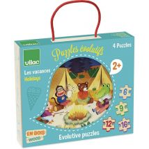 Juego de 4 puzzles progresivos para niños con temas navideños - Nuevo