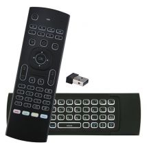 CP MX3-ML Télécommande universelle Smart TV/PC sans fil avec clavier/télécommande IR/lumière LED/USB noir