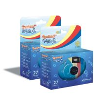 GT Photo GT27WP Realishot Splash - Pack de 2 Cámaras Descartables Impermeables, 27 Fotos, 35mm, 4K Ultra HD, Impermeable - Azul - Nuevo