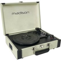 Madison Sound MAD-RETROCASE-CR Tourne-disque à entraînement direct Crème Manuel