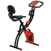 Vélo d'appartement pliable HOMCOM, 8 niveaux de résistance magnétique, capteurs de fréquence cardiaque intégrés - rouge