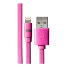 WE Cable plano de silicona USB a Lightning 1m Compatible con iPhone Se 2020 11 Pro Max XR X XS Max 8 Plus 7 Plus 6S Plus 6 5S 5 iPad - Fuschia - Nuevo