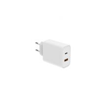 Caricabatterie da rete WE 1 porta USB + 1 porta USB-C, totale 65W, Power Delivery, bianco. - Nuovo