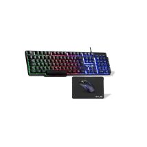 Combo Gaming Filo THE G-LAB Combo Chromium EX Tastiera AZERTY RGB Mouse 3600 DPI Tappetino Nero - Nuovo